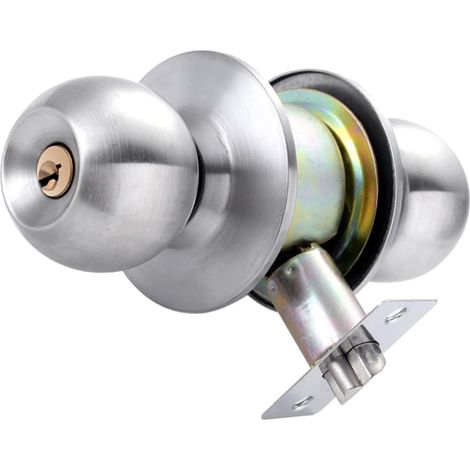 Poignée De Porte, Ronde Bouton Serrure Verrouillage Porte, Verrouillage par clés, Taille du loquet 70mm (1/5)
