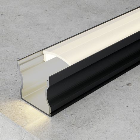 Profilé Haut en Aluminium Laqué Noir - 2 mètres Noir - Ledme - LM3720