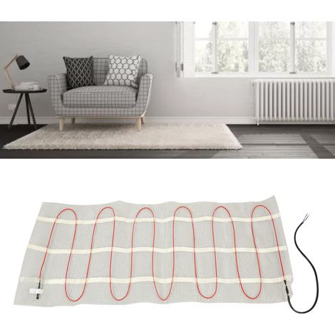 Tapis chauffant électrique pour plancher de 240 W et 2,0 m², adapté aux surfaces en céramique, en carrelage et en mortier, kit de système de chauffage au sol auto-adhésif facile à installer, 100-120 V (1/5)