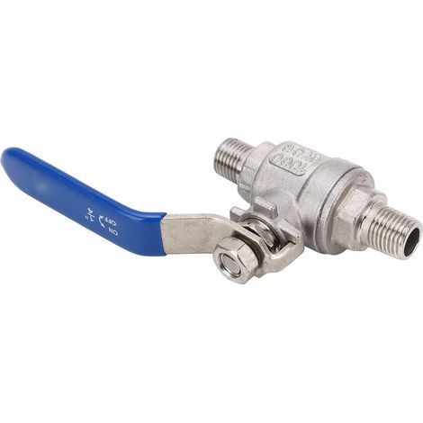 Kugelhahn 1/4 Zoll NPT DN8 Außengewinde, 2-teiliger gerader Kugelhahn-Anschluss aus Edelstahl (1/5)