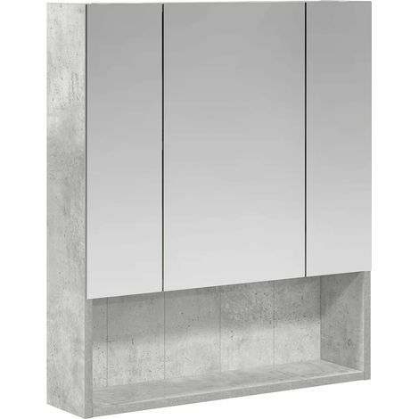 Maison Exclusive - Badezimmerspiegelschrank mit Regal Beton Grau