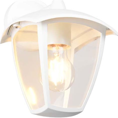 Außenwandleuchte Wandlampe Fassadenleuchte Aluminium weiß Laterne IP44 H 24 cm