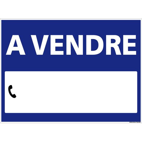 Signaletique.Biz France – Panneau d'information à vendre 34x25 cm – Couleur bleu – Résistant aux intempéries et UV – Fixation facile avec rivets