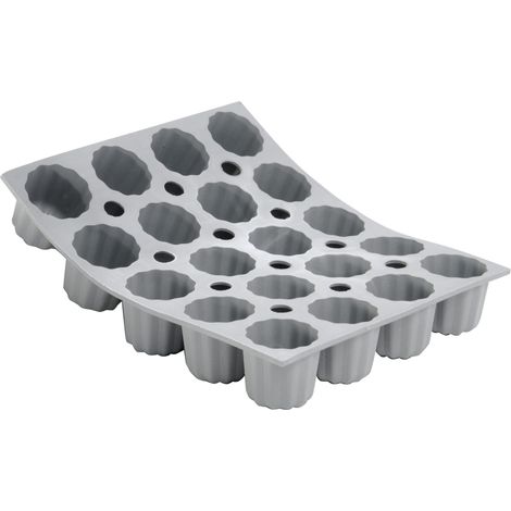De Buyer Mini stampi in Silicone per bordelais con scanalature, 1856.21D, Grigio, Diametro cm 3.5 (1/5)