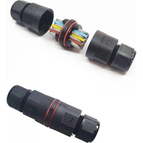 2 Connettori Veloce IP68 Forma I Manicotto Collegamento Cavo Esterno 3P 90x30mm