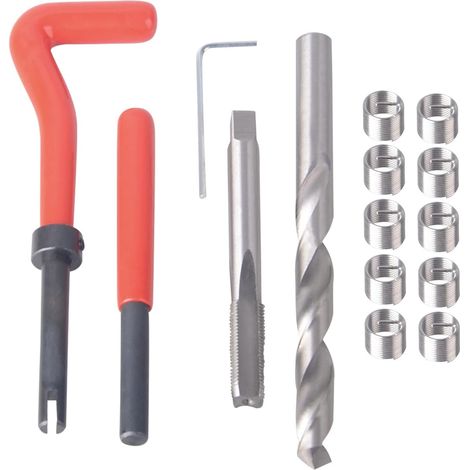 M10 x 1.0 mm Thread Repair Kit, Helical Thread Repair Tools, Thread Insertion Kit, Compatible Hand Tool Set for Automotive Repair (1/5)