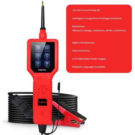 P100 Pro 9-30V Automotive Circuit Tester, Automotive Diagnostics, 12V/24V Probe Kit, Multimeter, Digital Oscilloscope, Component Activation, 0-5V Adjustable Power Supply (1/5)