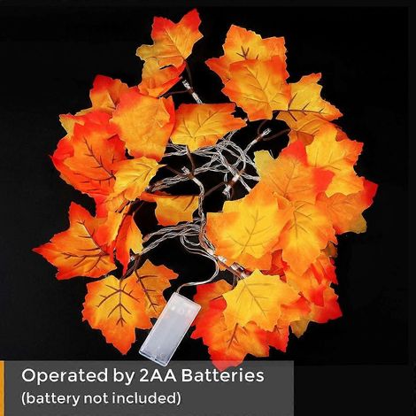 Herbstdekorationen [2er-Set] Lichterkette, insgesamt 5 m, 40 LEDs, Dekorationen für Thanksgiving und Halloween, ideales Geschenk zum Dekorieren des Hauses während der Feiertage. (1/4)