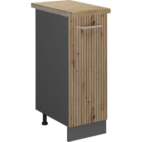 Armadio cucina dispensa alto R-Line, Rovere artigianale, 30 cm , PL Rovere, Vicco