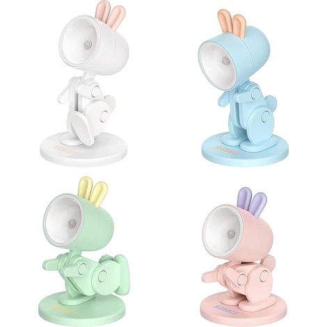 Niedliche kleine LED-Nachtlampe, kreative Dekoration, niedliche magnetische Tischlampe mit Cartoon-Kaninchenmotiv (1/5)