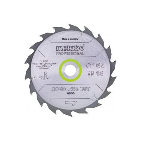 Sierra eléctrica Metabo cordless cut wood 165 mm 36 dientes
