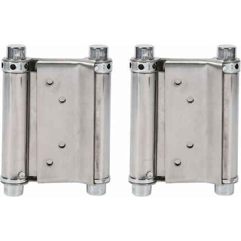 2Pcs Charnières À Ressort Double Action en Acier Inox Charnières de Porte de Saloon Gond Porte Battante, Capacité de Charge Jusqu'à 15 Kg (1/5)
