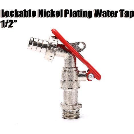 Robinet d'arrosage verrouillable en alliage de zinc de 30 cm (12 pouces) avec verrouillage (1/4)
