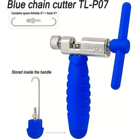 Outil de démontage de chaîne de vélo (1 pièce) – Coupe-maillons en acier à haute teneur en carbone pour la réparation des VTT et des vélos de route, acier bleu (1/5)