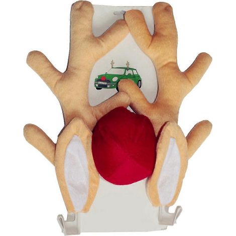 Kit de décorations de Noël amusantes pour véhicules : bois de cerf avec nez (bois avec oreilles)-As Shown