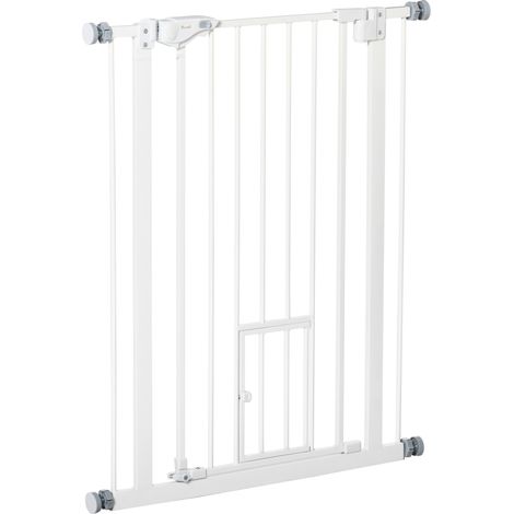 Barrière de porte extensible pour chiens et bébés avec fermeture automatique, largeur 74-80 cm (1/5)