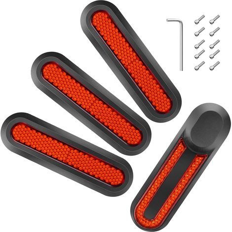 Ainiv 4PCS Couverture de Roue de Scooter et Trottinette, Réflecteur Bande Caches Réfléchissant pour Xiaomi M365, Pro, 1S, Essential, Pro2, Mi3 (Rouge)