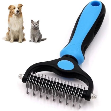 Lama districante, pettine per sottopelo, spazzola per cani, spazzola per gatti, pettine districante, rastrelli e spazzole per la toelettatura di cani e gatti. Districa il pelo. Rimuove (1/5)