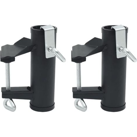 Clips de fixation pour parasol de balcon, lot de 2, 25-38 mm, acier, accessoires pour parasol et voile d'ombrage, 0,82 kg - 4003383 (1/4)