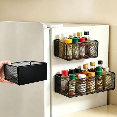 Étagère Magnétique Frigo, 2PCS Range-épices Magnétique pour Réfrigérateur 26cm (1/5)