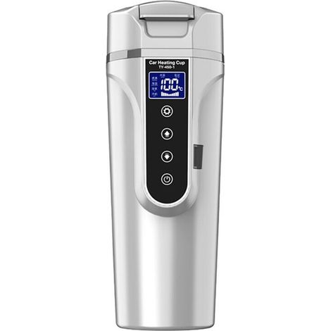 Taza térmica inteligente para vehículos eléctricos, 450 ml, 12 V/24 V. Hervidor eléctrico portátil con pantalla.