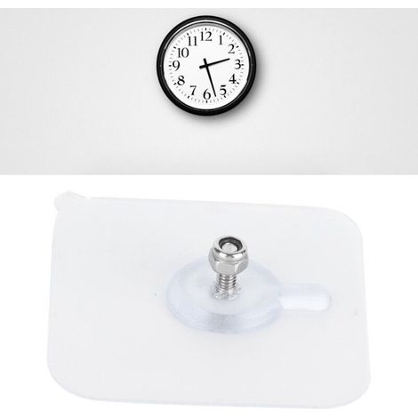 Crochet adhésif en plastique résistant à une charge de 5 kg, sans joint, pour horloge murale ou support mural de cuisine. (1/5)