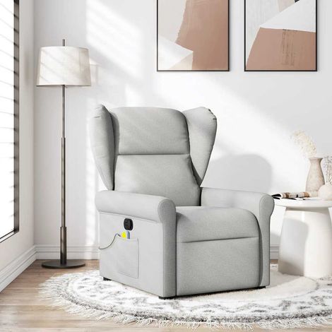 Fauteuil de massage inclinable-Chaise de relaxation-Fauteuil Relax gris nuage tissu 690044 (1/5)