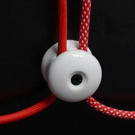 Passe Câble, Isolateur en Porcelaine Blanche pour 2 Câbles électriques textile : Sécurité et style raffiné (1/3)