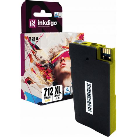 Inchiostro Inkdigo 712 XL compatibile con le stampanti HP DesignJet Studio 24 pollici T210 T230 T250, certificato TÜV. (1/5)