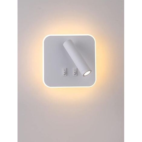 Réglable Feux de Chevet Lampe Murale Hôtel Intérieur Lumières Mural Lit Lampe Murale Couloir avec Interrupteur 12W Blanc Chaud (1/4)