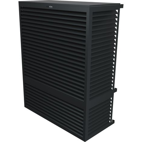 Cache climatiseur en aluminium anthracite 7016 – Dimensions H 51 x L 135 x P 66-81 cm – Résistant aux intempéries – DECXXL7016 – Decoclim