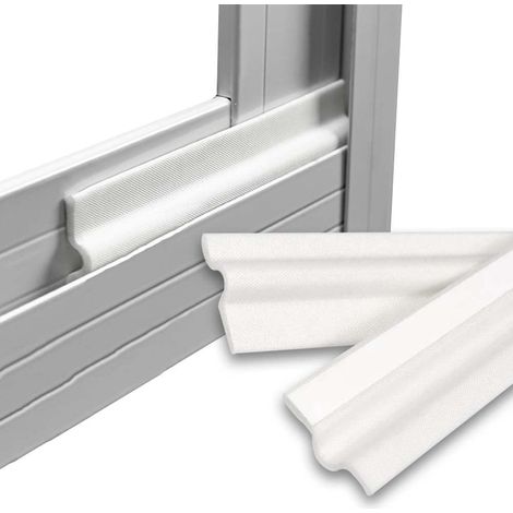 Bande d'étanchéité autocollante en mousse pour fenêtres/portes, isolation de fenêtre pour l'hiver, bande d'étanchéité latérale de porte pour insonorisation, anti-collision (blanc,5M) (1/5)