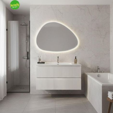 Composizione bagno sospesa Line 80 cm bianco opaco