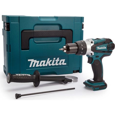 Perceuse visseuse à percussion sans fil 18V Li-ion MAKITA DHP458ZJ (machine seule, avec MAKPAC) (1/4)