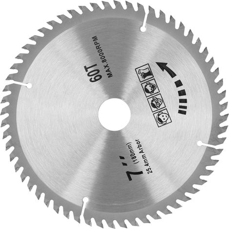 Lame de scie circulaire 7x60T pour le travail du bois, disque de coupe, accessoire de menuiserie, 180 mm (1/5)