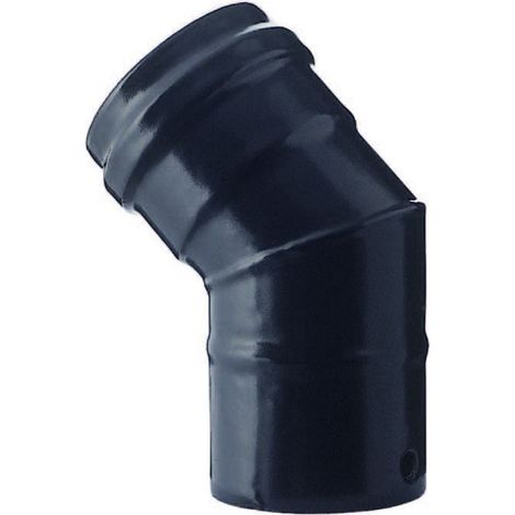 Gomito a 45° per stufe a pellet pesante (mm 1,2) - Nero opaco - Diametro: Ø cm 10
