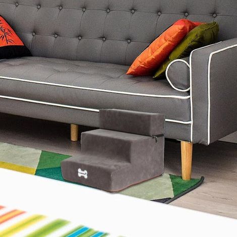 Hundetreppe – Tritthocker für Hochbetten, flexible und abnehmbare 2- oder 3-stufige Treppe, faltbare und rutschfeste Leiter für Haustierbetten (1/5)