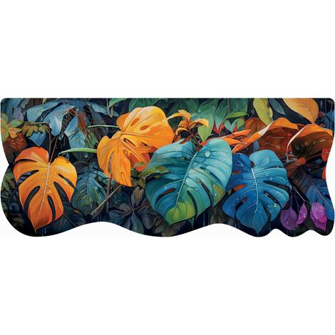 Tappeto Cucina Pvc Stampa Digitale HD Foglie Palme Moderno Sagomato Lavabile Antimacchia - 50x120 cm