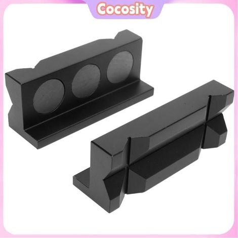 Coussinets de mâchoire d'étau en aluminium, tampons magnétiques réversibles de 4 pouces pour étaux métalliques, produits ronds avec (1/4)