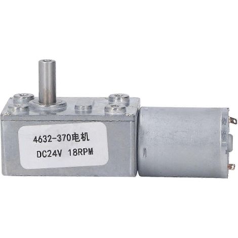 Moteur à engrenages CC 24V 18 tr/min, rotation bidirectionnelle CW/CCW, auto-blocage, réducteur à vis sans fin, couple élevé, usage industriel. (1/5)
