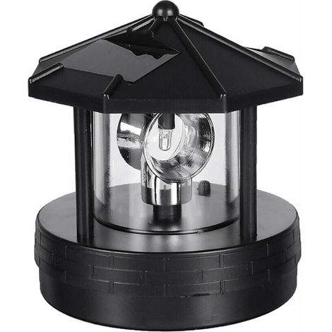 Phare solaire à LED rotatif à 360 degrés, lampe solaire à LED, phare étanche pour décoration de jardin, cour (1/5)