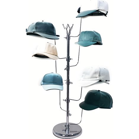 Présentoir à chapeaux métallique à 7 niveaux, support d'exposition pour magasin et boutique, porte-revues (1/5)