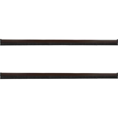 KOTARBAU® 2 pièces Joint Bas de Porte - PVC - 100 cm - Brun - Brosse Bas de Porte Automatique - Joint de Battant D'entrée - Protection Contre le Vent et Les Insectes - Facile À Installer (1/5)