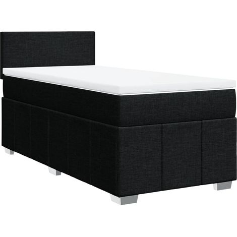 vidaXL Giroletto a Molle con Materasso Nero 80x200 cm inTessuto (1/5)