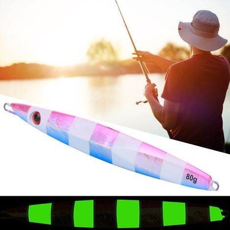 Leurre de pêche de nuit 80g lumineux, appât phosphorescent pour pêche en mer rapide