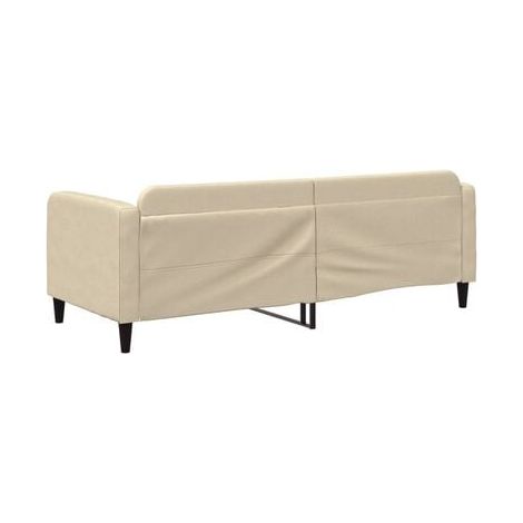 Lit de jour sans matelas, couleur crème, 80 × 200 cm, tissu, tissu doux et respirant, pour chambre, confort quotidien, assemblage rapide (1/5)