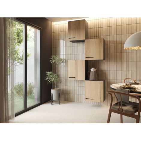 Oberschrank Hängeschrank Küche 4 Stück 50 cm Artisan Eiche Grau Oliver Respekta