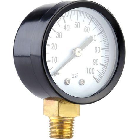 Manomètre Eau Pression 0-100 PSI, Connexion Laiton 1/4'' pour Pompe à Puits, Piscine et Spa (1/4)