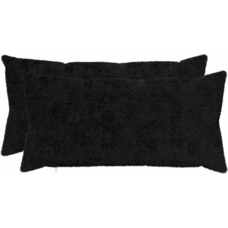 Housse de coussin 2 pc HEERLEN Noir 40 x 70 cm vidaXL (1/5)