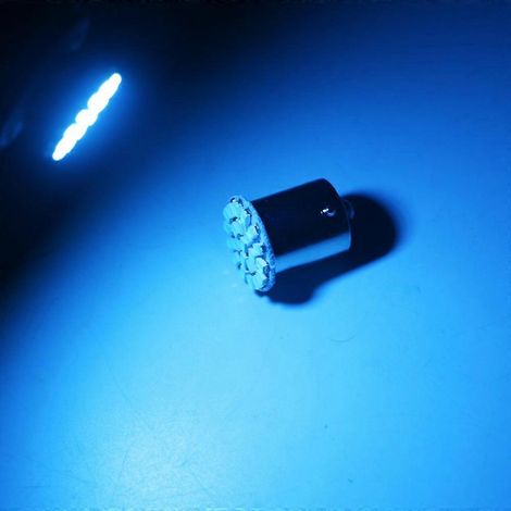 1156 BA15S - 10 PIÈCES Ampoule LED SMD 1206 22 V CC 24 V P21W P21/5W S25 Automatique Voyants clignotants - Blanc (1157 BAY15D Bleu glacé) (1/5)